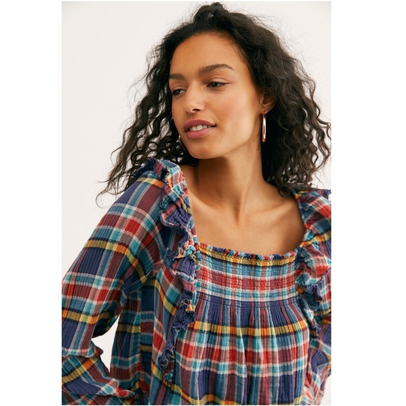 Free People Plaid Top - Picture 2 of 6